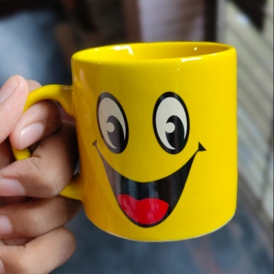 Picture of 1Pcs Emoji Coffee Mug - Single Yellow Cup for Coffee, Tea, Water, Milk - Great Gift Option - Yellow