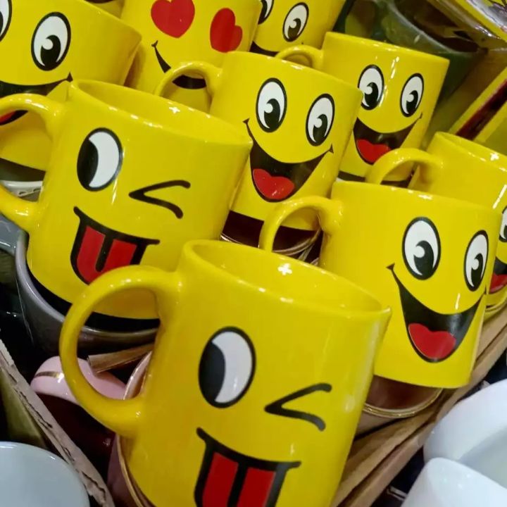 Picture of 1Pcs Emoji Coffee Mug - Single Yellow Cup for Coffee, Tea, Water, Milk - Great Gift Option - Yellow