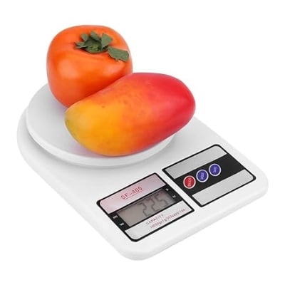 Picture of Kitchen Scale - 5KG / 5000g Electronic Digital Scales with LCD Display, Precise Weight Measurement for Food, Home, Office, and Mail Room - White