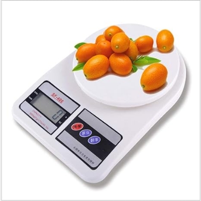 Picture of Kitchen Scale - 5KG / 5000g Electronic Digital Scales with LCD Display, Precise Weight Measurement for Food, Home, Office, and Mail Room - White
