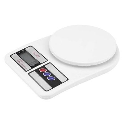 Picture of Kitchen Scale - 5KG / 5000g Electronic Digital Scales with LCD Display, Precise Weight Measurement for Food, Home, Office, and Mail Room - White