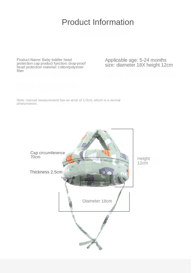 Picture of Adjustable Baby Safety Helmet - Head Protection Caps for Crawling and Walking - Multicolor
