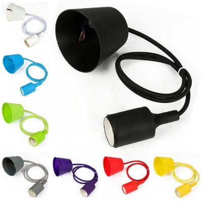 Picture of Silicone Pendant Lamp Holder with E27 Base for DIY Pendant Lighting (BLACK only) - Multicolor