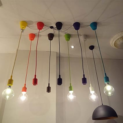 Picture of Silicone Pendant Lamp Holder with E27 Base for DIY Pendant Lighting (BLACK only) - Multicolor