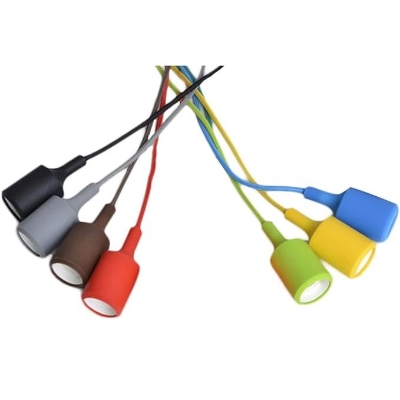 Picture of Silicone Pendant Lamp Holder with E27 Base for DIY Pendant Lighting (BLACK only) - Multicolor