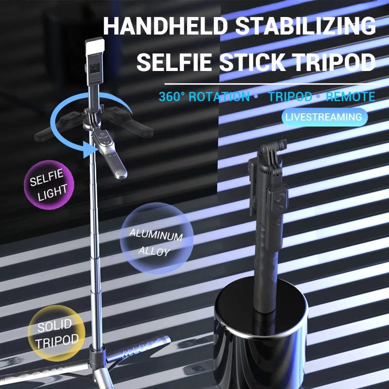 Picture of 175cm Tripod Selfie Stick with Bluetooth Remote for Smartphone & Camera Live Stream Vlogger - Black