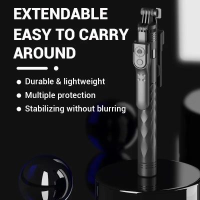 Picture of 175cm Tripod Selfie Stick with Bluetooth Remote for Smartphone & Camera Live Stream Vlogger - Black