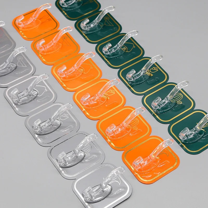 Picture of 6pcs Transparent Adhesive Hooks: Unobtrusive Mounting for Wall Decor and Everyday Essentials Tapestries & Hangings - Multicolor