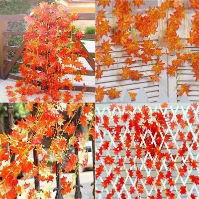 Picture of Versatile Artificial Flower Silk Foliage for Home, Garden, and Event Decorations (7.5 Feet Long) - Gold