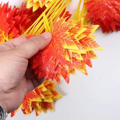 Picture of Versatile Artificial Flower Silk Foliage for Home, Garden, and Event Decorations (7.5 Feet Long) - Gold