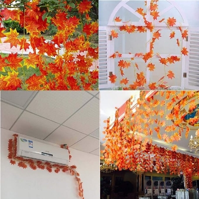 Picture of Versatile Artificial Flower Silk Foliage for Home, Garden, and Event Decorations (7.5 Feet Long) - Gold