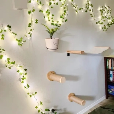 Picture of Enhance Your Home or Garden with 15 Feet of Illuminated Flower Green Leaf String Lights - Warm White