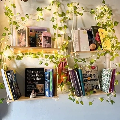 Picture of Enhance Your Home or Garden with 15 Feet of Illuminated Flower Green Leaf String Lights - Warm White