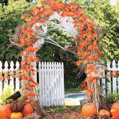 Picture of Create a Breathtaking Floral Oasis with Our Artificial Silk Flower Vines for Weddings, Gardens, and Parties (15 Feet Long) - Gold