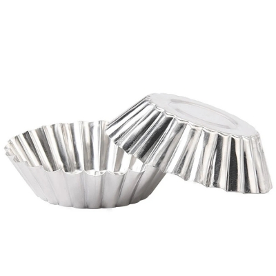 Picture of 8 Pcs Essential Kitchen Accessories for Baking Egg Tarts - Disposable Egg Tart Baking Tool Cups - Silver