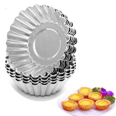 Picture of 6 pcs Essential Baking Tool Set - Egg Tart Cupcake Cookie Lined Mold for Convenient DIY Cake Baking - Silver
