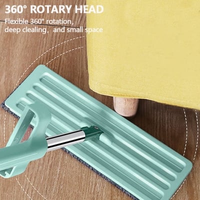 Picture of Effortless Cleaning with the Newest Microfiber Flat Mop - Hands-Free Squeeze and Washable Mop Pads - Multicolor