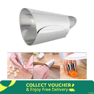 Picture of 2 pcs Protect Fingers with the Stainless Steel Cutting Protector: A Simple Solution for Safe Slicing - Silver