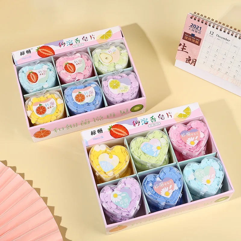Picture of Portable Baby Skin Care Soap Sheets - Portable Hand Wash Sheets in Disposable Travel Box for Instant Skin Care Foaming Soaps - 