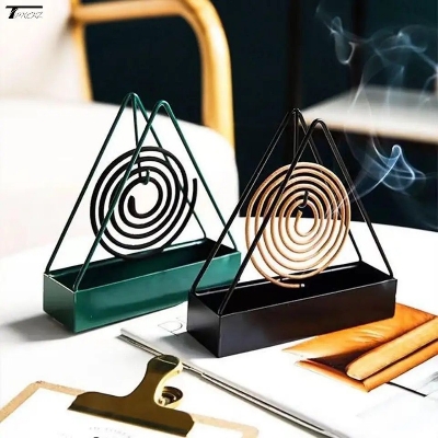 Picture of Summer Household Supplies: Creative Triangle Iron Mosquito Incense Holder - 1Pc - Multicolor