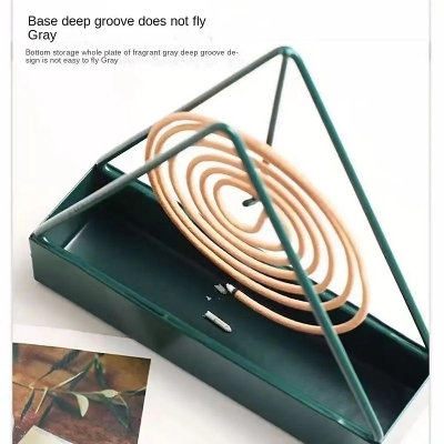 Picture of Summer Household Supplies: Creative Triangle Iron Mosquito Incense Holder - 1Pc - Multicolor