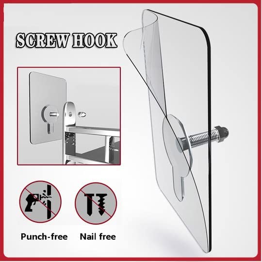 Picture of 6pcs Transparent Heavy Duty Hooks - Versatile Wall Mount Hangers for Bathroom, Kitchen, Bedroom - Effortless Installation Without Drilling - Multicolor