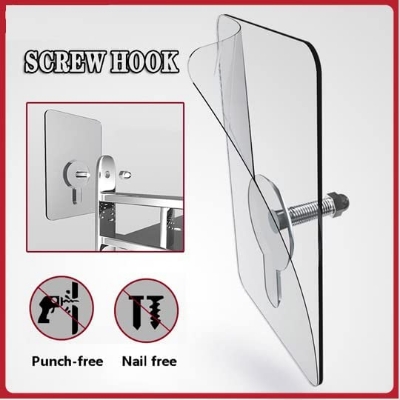 Picture of 10pcs Easy Install Heavy Duty Nail Hooks - Versatile Wall Mounts for Bathroom, Kitchen, Bedroom - Transparent, Drill-Free Adhesive Hangers - Multicolor