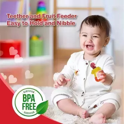 Picture of Nourish & Protect Bundle: Millionminds Baby Care Combo - Fruit/Food Feeder, Finger Brush, Bib (Multicolor) - Multicolor