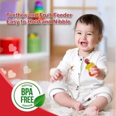 Picture of Nourish & Protect Bundle: Millionminds Baby Care Combo - Fruit/Food Feeder, Finger Brush, Bib (Multicolor) - Multicolor