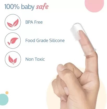 Picture of Nourish & Protect Bundle: Millionminds Baby Care Combo - Fruit/Food Feeder, Finger Brush, Bib (Multicolor) - Multicolor