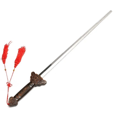 Picture of Adjustable 25-86cm Super Sword Swallowing Illusion Close Up Street Magician Real Magic Trick Props - Silver