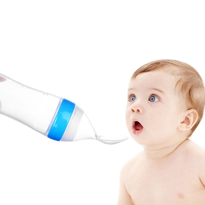 Picture of Convenient Baby Food Starter Pack: 3 Silicone Squeeze Spoons, Fruit Pacifier, Knee Pads Trio - Multicolor
