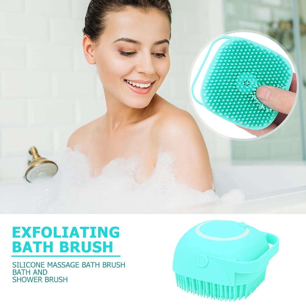Picture of Kids & Women's Shower Buddy - Silicone Body Brush with Shampoo Dispenser, Handheld Massager for Exfoliating Bliss - Multicolor