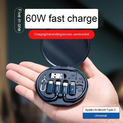 Picture of Portable Powerhouse: High-Capacity Storage Data Cable Set with Fast Charging - Android Compatible - Multicolor