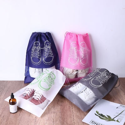 Picture of 2pcs Travel-Friendly Non-Woven Shoe Bag - Dustproof, Waterproof, Portable Tote for Efficient Shoe Storage - Multicolor