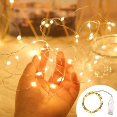 Picture of Weeding Festival Party Lights - USB 30ft Fairy Lamp with Golden Waterproof LED Decor - Gold