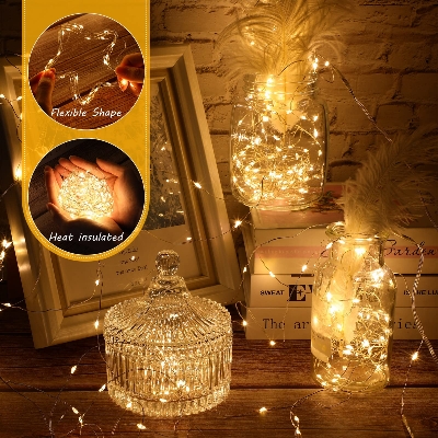 Picture of Weeding Festival Party Lights - USB 30ft Fairy Lamp with Golden Waterproof LED Decor - Gold