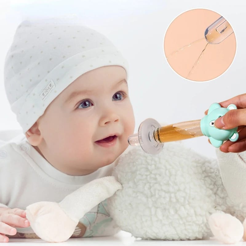 Picture of Infant Health in Style: Cartoon Bear Baby Dropper Feeder - Smart Medicine Dispensing Solution - Multicolor