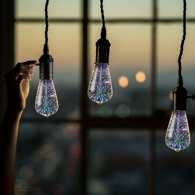 Picture of 3D Decorative LED Bulbs E27 4W ST64 (1PCS) - Multicolor