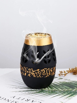 Picture of Arabic Color Block Incense Burner - Black