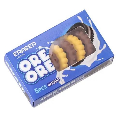 Picture of Creative 5-piece in-box cookie shape student gift stationery eraser set - Multicolor