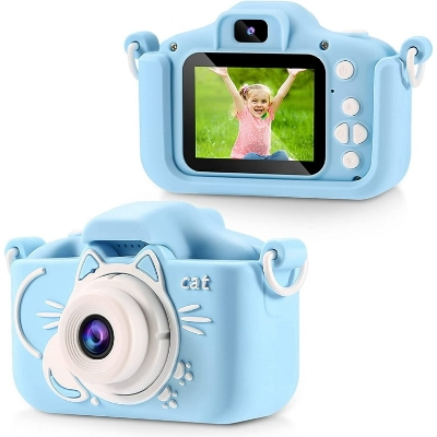 Picture of Kids Camera, Kids Dual Lens Digital Camera, Portable Selfie Video Cameras Toy for Toddlers Christmas Birthday Gifts, 1080P HD Video Recorder - Multicolor