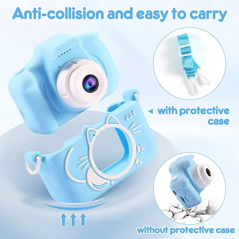 Picture of Kids Camera, Kids Dual Lens Digital Camera, Portable Selfie Video Cameras Toy for Toddlers Christmas Birthday Gifts, 1080P HD Video Recorder - Multicolor