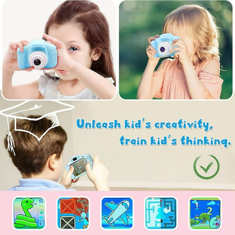 Picture of Kids Camera, Kids Dual Lens Digital Camera, Portable Selfie Video Cameras Toy for Toddlers Christmas Birthday Gifts, 1080P HD Video Recorder - Multicolor