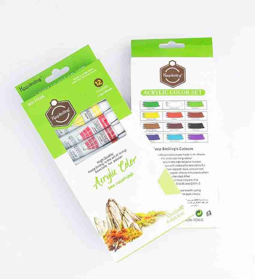 Picture of Acrylic - Oil - Glass - Water - Fabric - Color Paint Set - Pack Of 12x6ml - Multicolor