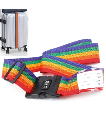 Picture of Ludlz Luggage Strap Suitcase Straps Travel Belts Accessories Luggage Suitcase Secure Belt Strap Coded Lock Safe Nylon Packing Belt Password - Multicolor