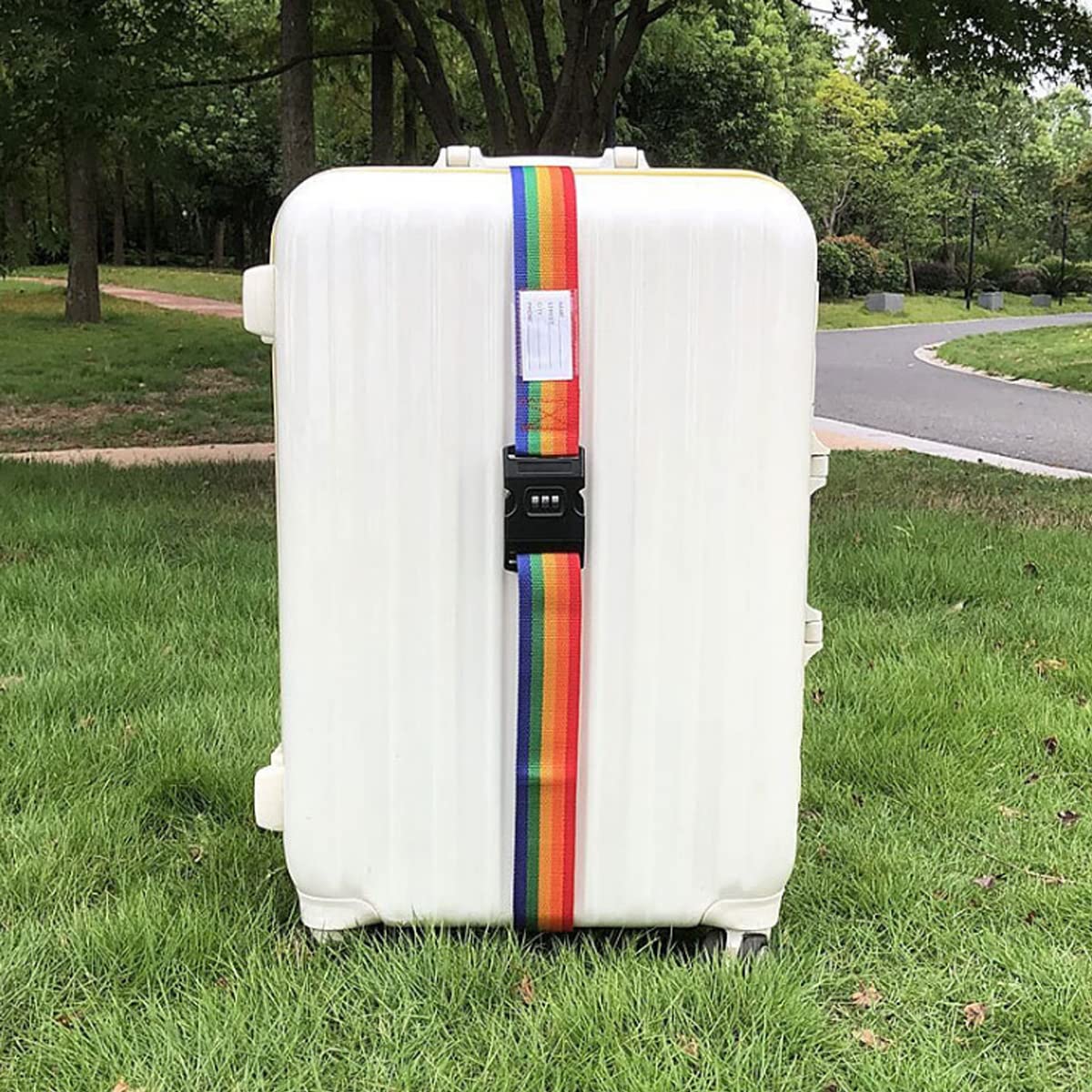 Picture of Ludlz Luggage Strap Suitcase Straps Travel Belts Accessories Luggage Suitcase Secure Belt Strap Coded Lock Safe Nylon Packing Belt Password - Multicolor