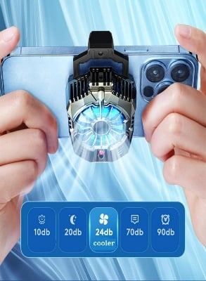 Picture of X20 Phone Cooler, Adjustable Semi-Conductor Smartphone Cooling Fan w/Two Modes for iPhone/Android, USB Type-C Power Cellphone