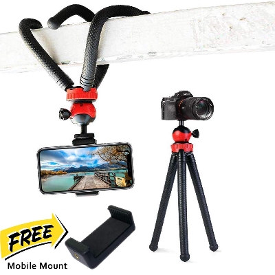 Picture of PREMIUM FLEXIBLE GORILLA TRIPOD STAND GOPRO, DSLR CAMERA, SMARTPHONE - Black