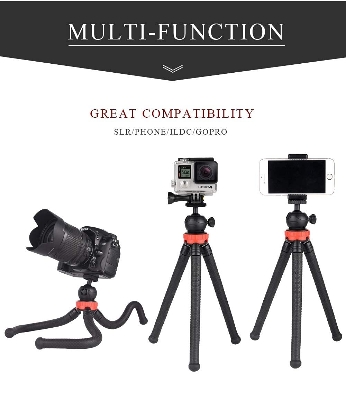 Picture of PREMIUM FLEXIBLE GORILLA TRIPOD STAND GOPRO, DSLR CAMERA, SMARTPHONE - Black